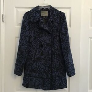 mac & jac black/blue 3/4 length coat size S